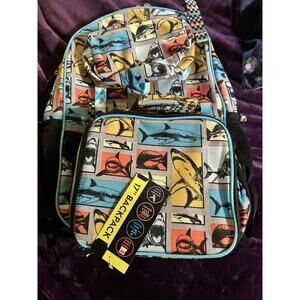 Wonder Nation 17" Boys Sharks Laptop Backpack and Lunch Bag Set 4-Piece